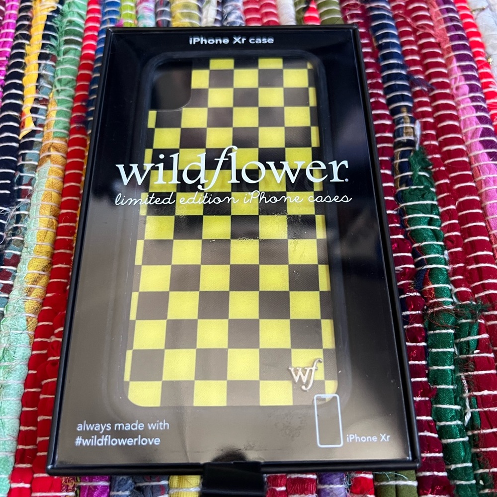 Wildflower iPhone XR Case - Yellow Checkers